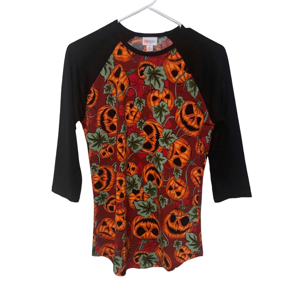 Lularoe Halloween Jack O Lantern Pumpkin Randy Tee Top Size XS XSmall